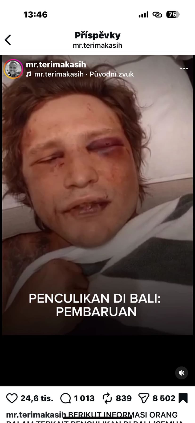 Zdroj: IG ruského aktivisty žijícího v Indonésii